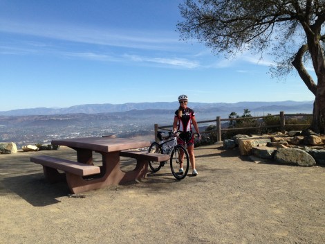 Judy at the tip top of Double Peak