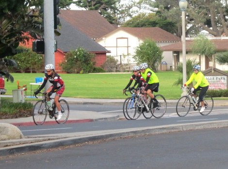 Heather, Heather, Heather and Ellen starting out from Carbon Connection