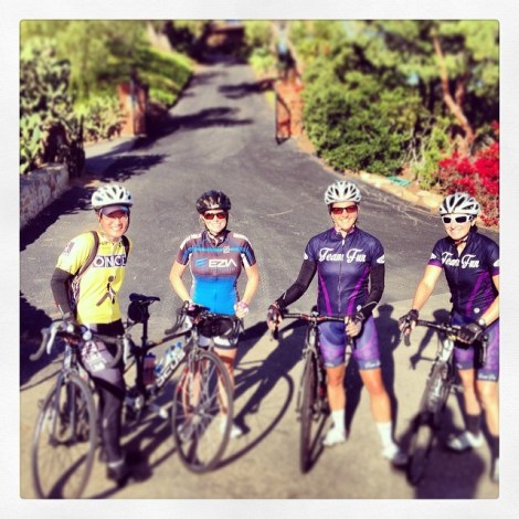 Michell, Jill, HB and HK - posing on Starvation Mountain never gets old (it's just... easier than climbing it)