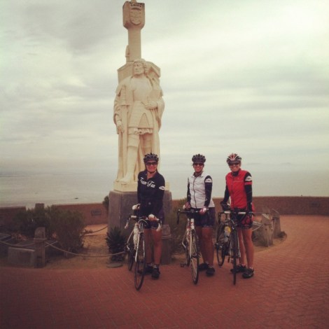 Christa, Denise and Julie at the Cabrillo statue