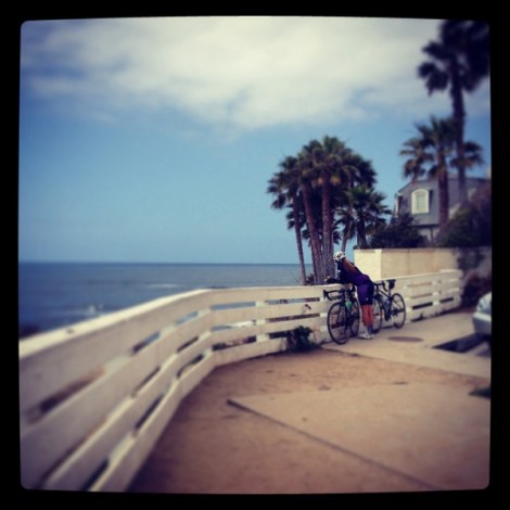 Heather at Bird Rock in La Jolla.  Snack #3 - Lemon Luna bar.