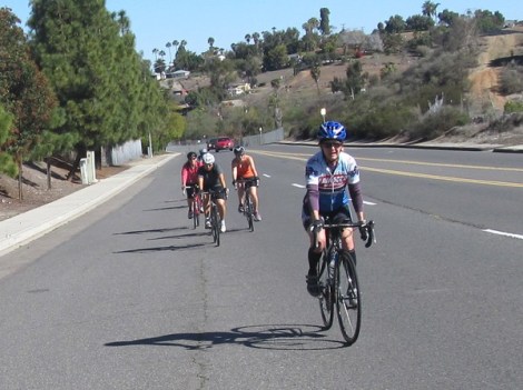 The gang climbing another roller on Melrose. 