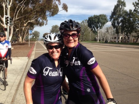Kim and Christa pose at the top of Torrey Pines.