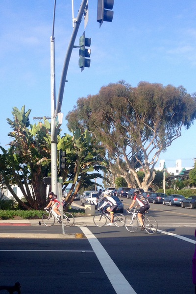 C group heads out from Carbon Connection toward Rancho Santa Fe.