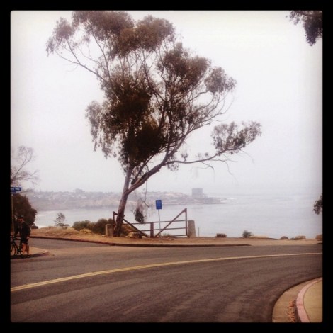 Descending La Jolla Shores with heavy marine layer