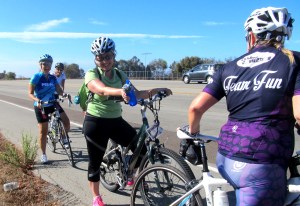 B & C regroup on top of Stuart Mesa climb. 