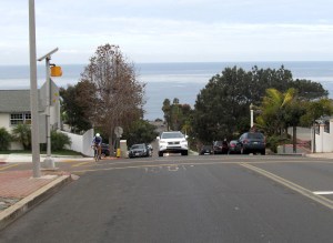Desiree climbing Hill St in Pt Loma