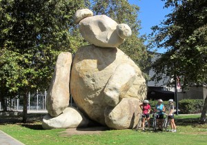 The solidly cuddly boulder Hawkinson Bear at Jacobs Engineering complex.