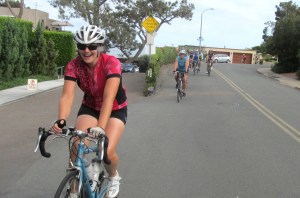 C group being caught by B group just before Torrey Pines Rd into La Jolla.