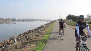 Passing the impromptu rock garden along OB Bike Path.