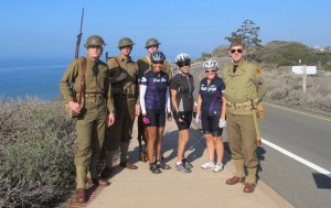 Surrounded by cute WW II GIs at Cabrillo.