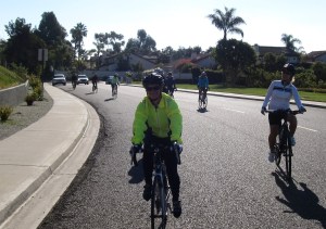 Most of the climbing now done, it was all smile on Lake Dr!