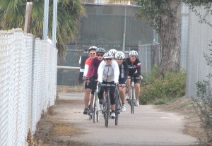 Team Fun B/C group on the southernmost stretch of Rose Creek Bike Path.