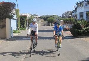 Julie B and Miki talking houses as we pass the magnificent beach houses of Del Mar.