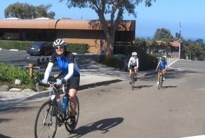 C gang smiling our way up 9th St from Camino Del Mar.
