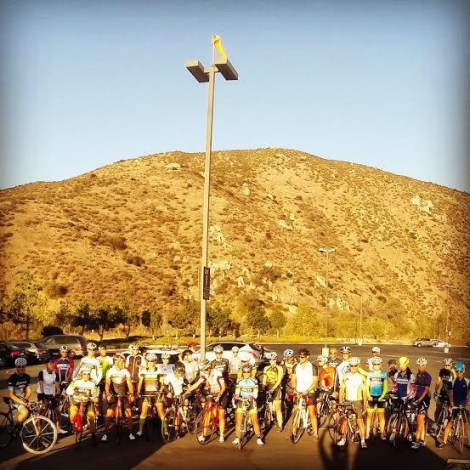 The larger group at the start of the Labor Day Palomar Climb