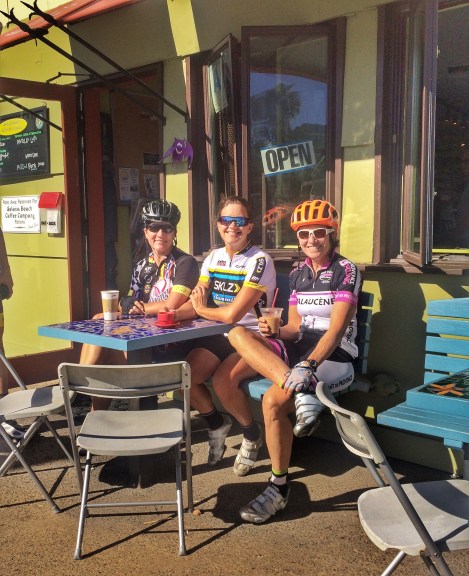 Heather Hunter, Heather Bruemmer, and Heather Krauss at Solana Beach Coffee Company