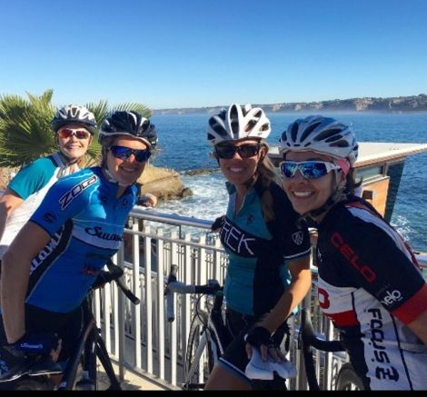 Brielle, Heather B, Lauren and Tina at La Jolla Cove. I always have to say hello to the sea lions.